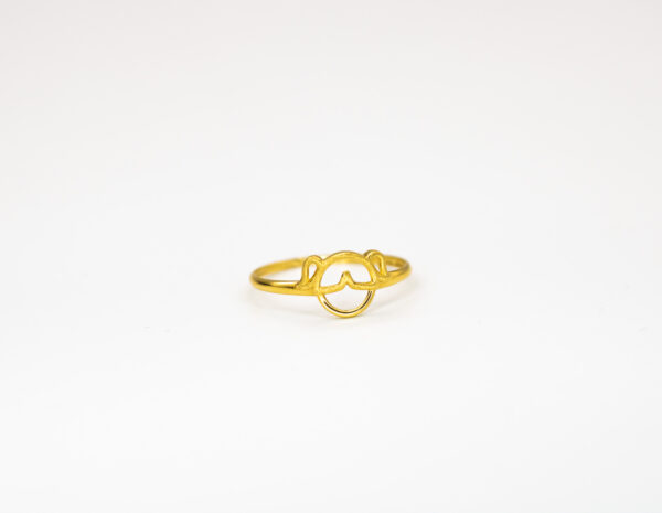 Anel Ouro 18K Menina C/ Detalhe Fosqueado