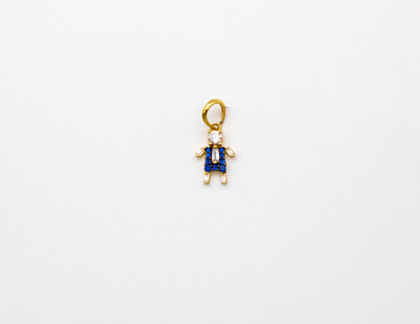 Pingente Ouro 18K Menino/Filho Face de Zircônia - Imagem 2