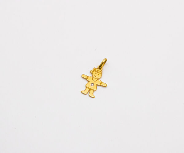 Pingente Ouro 18K Filha C/ Diamante