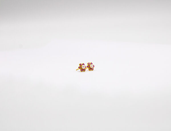 Brinco Ouro 18K Flor C/ Pérola - Imagem 3