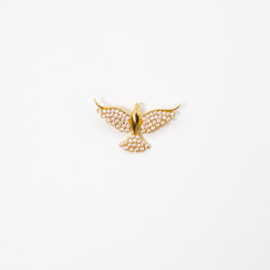 Pingente Ouro 18K Divino Espírito Santo C/ Zircônias Cravejadas
