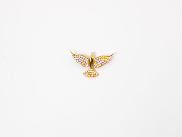 Pingente Ouro 18K Divino Espírito Santo C/ Zircônias Cravejadas