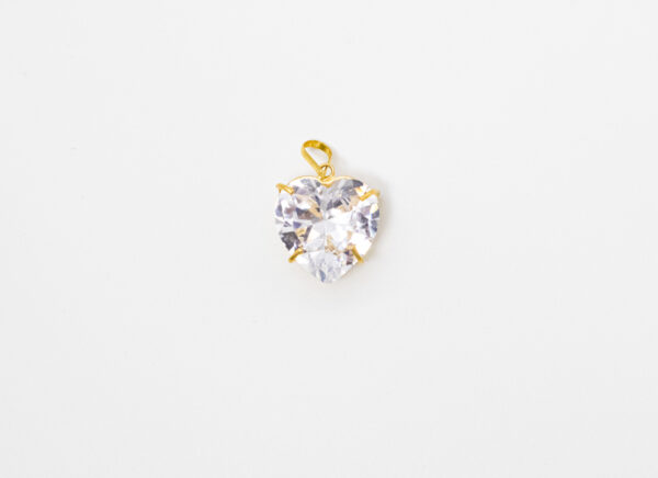 Pingente Ouro 18K Coração Zircônia