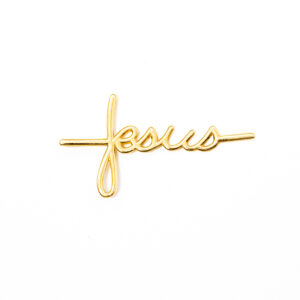 Pingente Ouro 18K Escrita "Jesus"