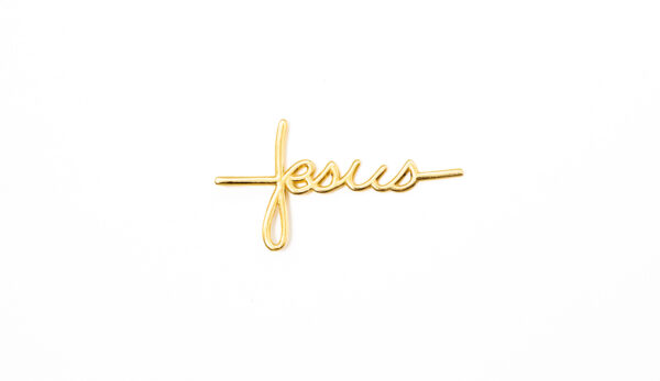 Pingente Ouro 18K Escrita "Jesus"