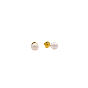 Brinco Ouro 18K Pérola Natural 4mm