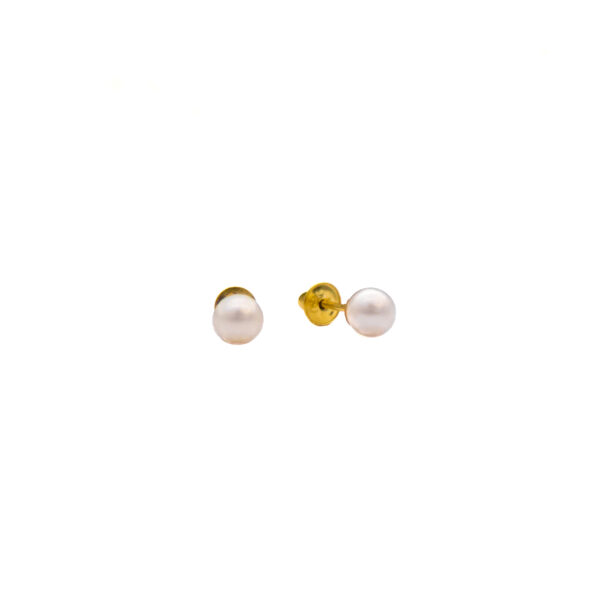 Brinco Ouro 18K Pérola Natural 4mm