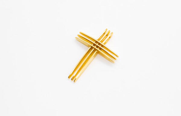 Pingente Ouro 18K Cruz Fio Triplo