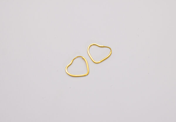 Argola Ouro 18K Coração Fio Quadrado - Imagem 2