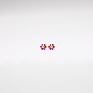 Brinco Ouro 18K Flor C/ Pérola