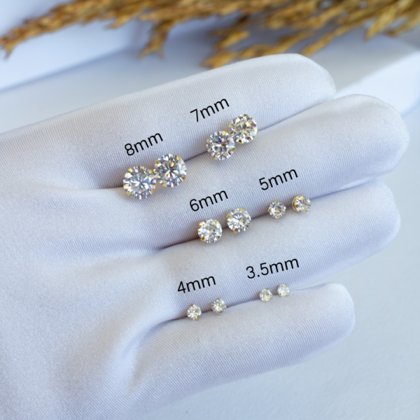 Brincos Ouro 18K Ponto Luz/Solitário 7mm Zircônia - Imagem 2